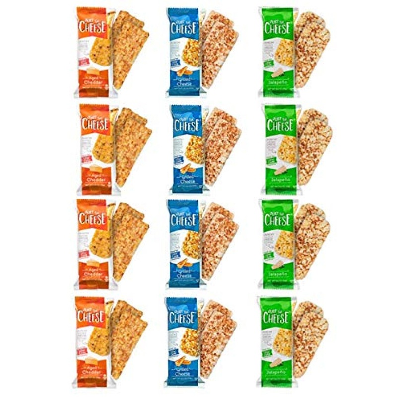 Just the Cheese Bars Variety Pack – Low Carb Snack, High Protein, Gluten Free, Keto Cheese Crisps, 0.8 oz (Pack of 12)