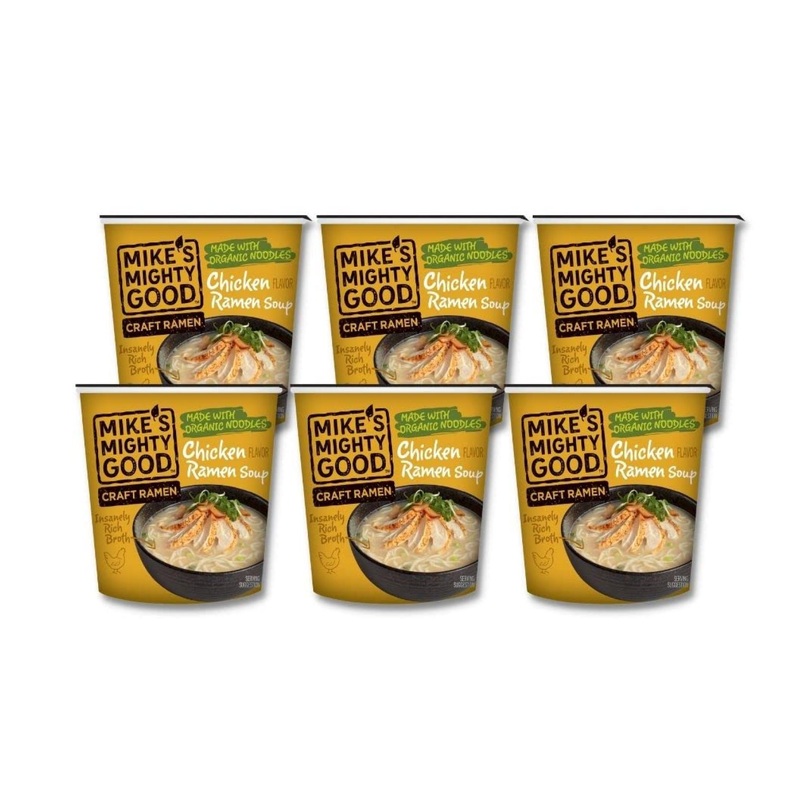 Mike’s Mighty Good Organic Chicken Ramen Noodle Soup Cups – 6 Pack (1.6 oz each) – Non-GMO Instant Noodles