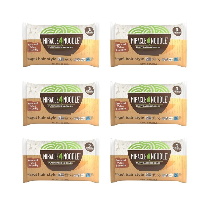 Miracle Noodle Angel Hair Pasta – Plant Based Shirataki Noodles – Keto, Vegan, Gluten-Free, Low Carb, Paleo – 7 oz (Pack of 6)