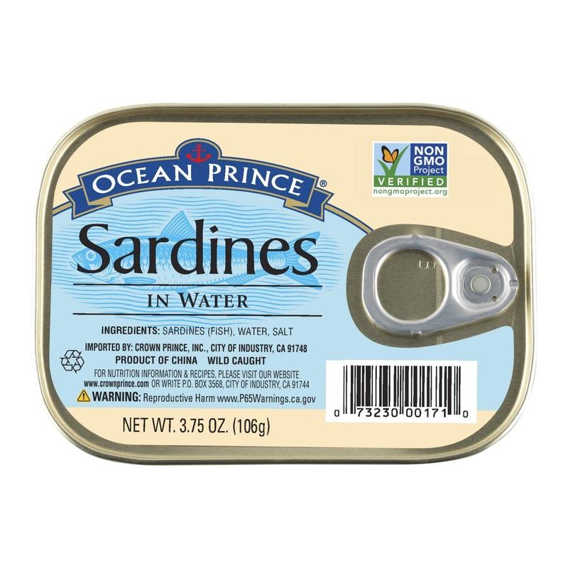 Ocean Prince Sardines in Water 3.75 oz Cans – Pack of 12 | Premium Quality Seafood
