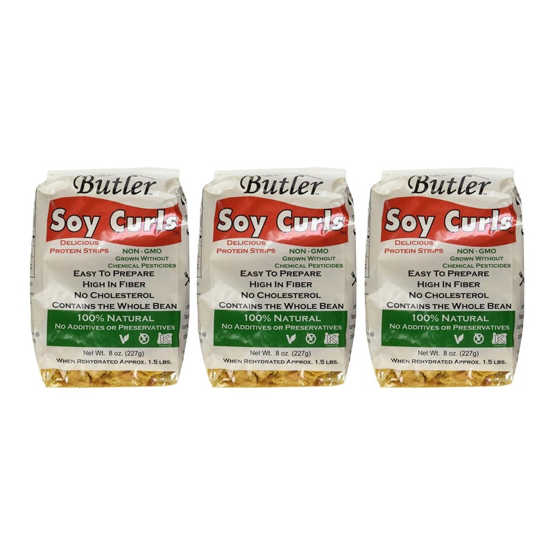 Organic Butler Soy Curls 8 oz. Bags – Pack of 3 | Plant-Based Protein | Vegan Meat Substitute