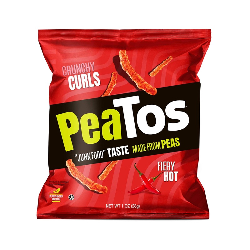 PeaTos Fiery Hot Crunchy Curls Snacks | 15 Oz Pack of 15 | Pea Plant Protein | Spicy Flavor | Junk Food Taste Made from Peas