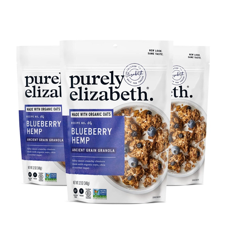 Purely Elizabeth Blueberry Ancient Grain Granola 12oz Bags (Pack of 3) – Gluten-Free, Non-GMO, Blueberry Hemp