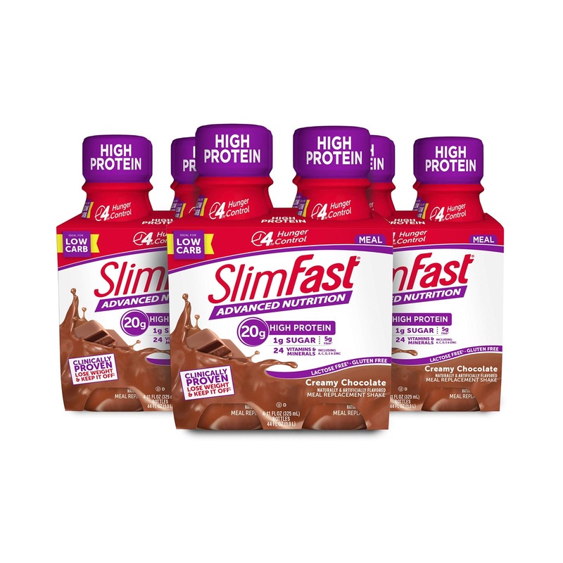 SlimFast Advanced Nutrition High Protein Shake, Creamy Chocolate 20g Protein, 11 Fl. Oz Bottle, 4 Ct (Pack of 3)