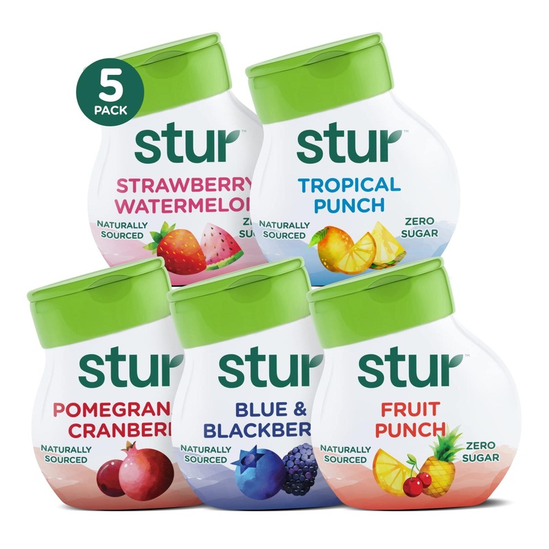 Stur Liquid Water Enhancer | Classic Variety Pack | Sweetened with Stevia | High in Vitamin C & Antioxidants | Zero Calories | Sugar-Free | Keto & Vegan Friendly (5 Pack)