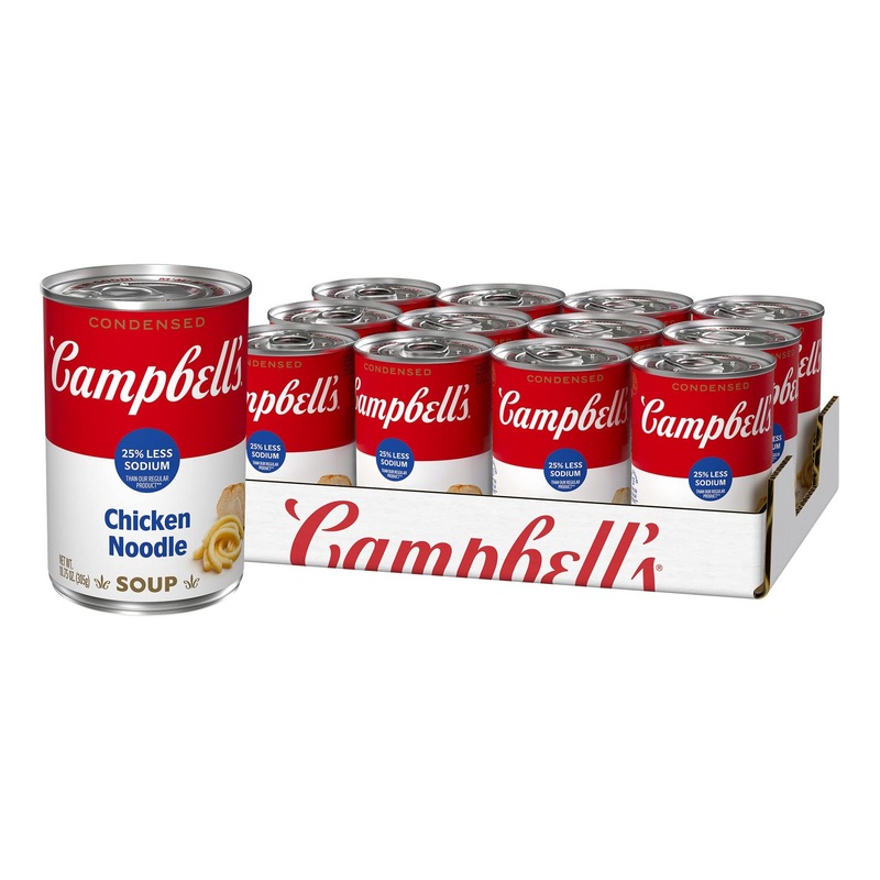 Campbell’s 25% Less Sodium Chicken Noodle Soup 10.75oz Can (Pack of 12)
