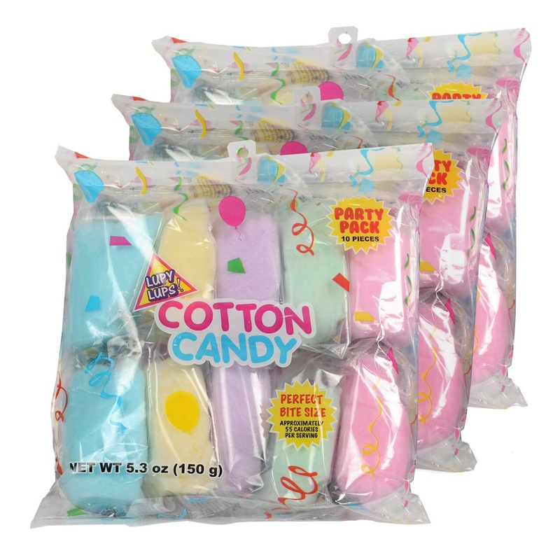 Cotton Candy Assorted Flavors 30 Pack – Halloween Party Favors – Individually Packed – Big Size Bag of Treats for Adults & Kids