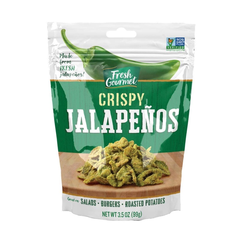 Fresh Gourmet Crispy Lightly Salted Jalapenos – Low Carb Crunchy Snack and Salad Topper – 3.5 oz (Pack of 6)