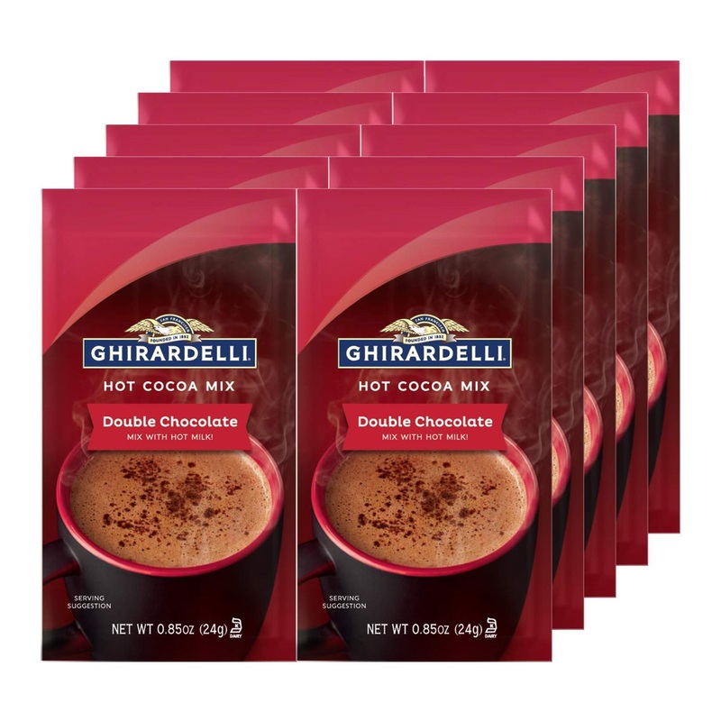 Ghirardelli Double Chocolate Hot Cocoa Mix – 10 Packets, 0.85 Oz Each