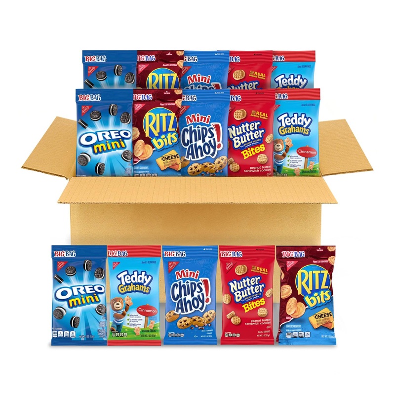 Halloween Mini Cookies & Crackers Variety Pack – OREO, CHIPS AHOY, Nutter Butter, RITZ Bits & Teddy Grahams – 15 Ct Big Bags