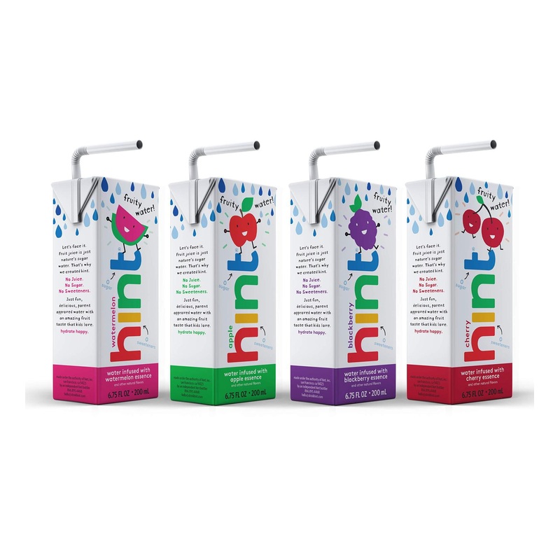 Hint Kids Water Variety Pack – 32 Boxes of 6.75oz with Cherry, Watermelon, Apple & Blackberry – Zero Sugar, Sweeteners, Preservatives & Artificial Flavors – 4-Flavor Variety Pack