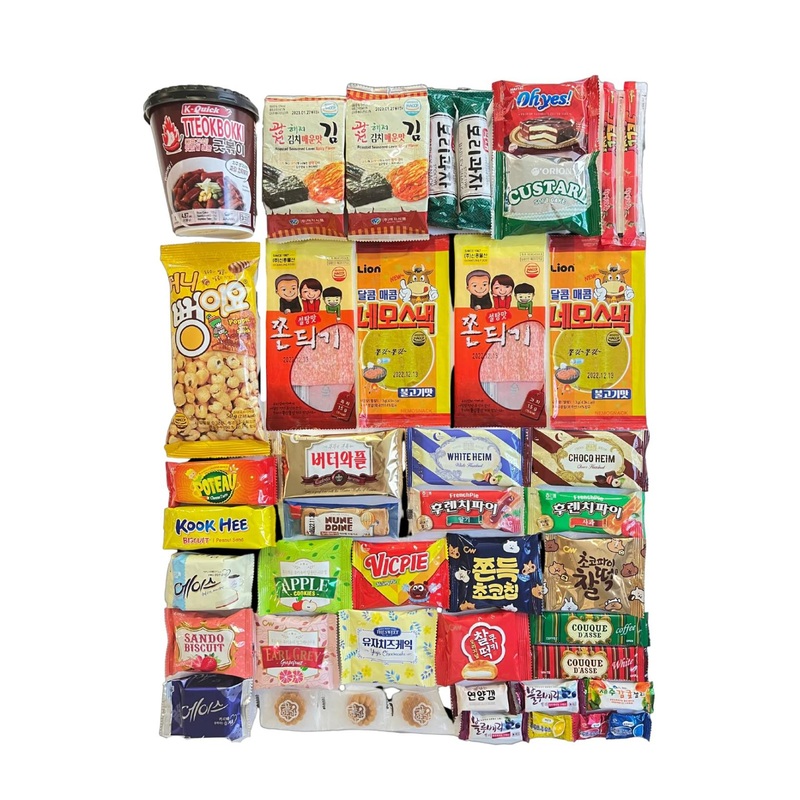 Korean Snack Box Variety Pack – 42 Count | Gift Care Package with Assorted Candy, Chips, Cookies & Treats for Kids, Students & Adults