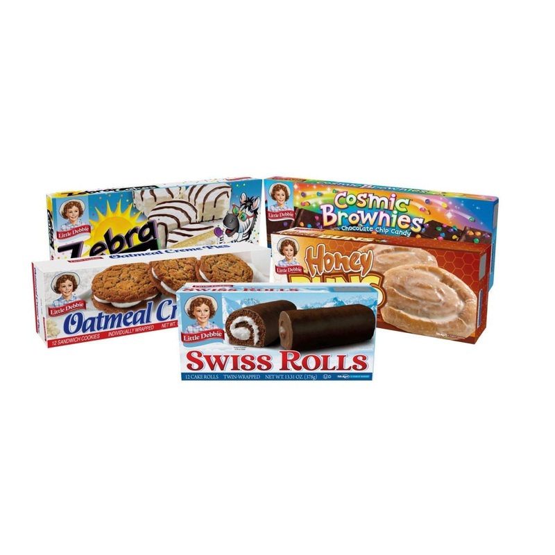 Little Debbie Variety Pack – Zebra Cakes, Cosmic Brownies, Honey Buns, Oatmeal Creme Pies, and Swiss Rolls – 60 Pack, 0.67 oz Each