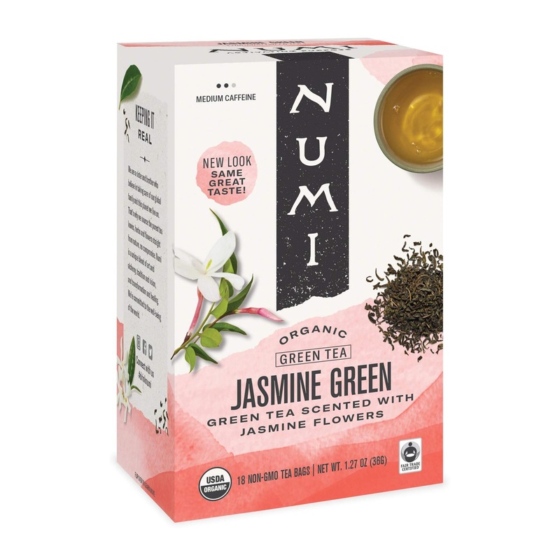 Numi Organic Tea Jasmine Green 18 Count Box – Pack of 3 | Fragrant Jasmine Green Tea Bags