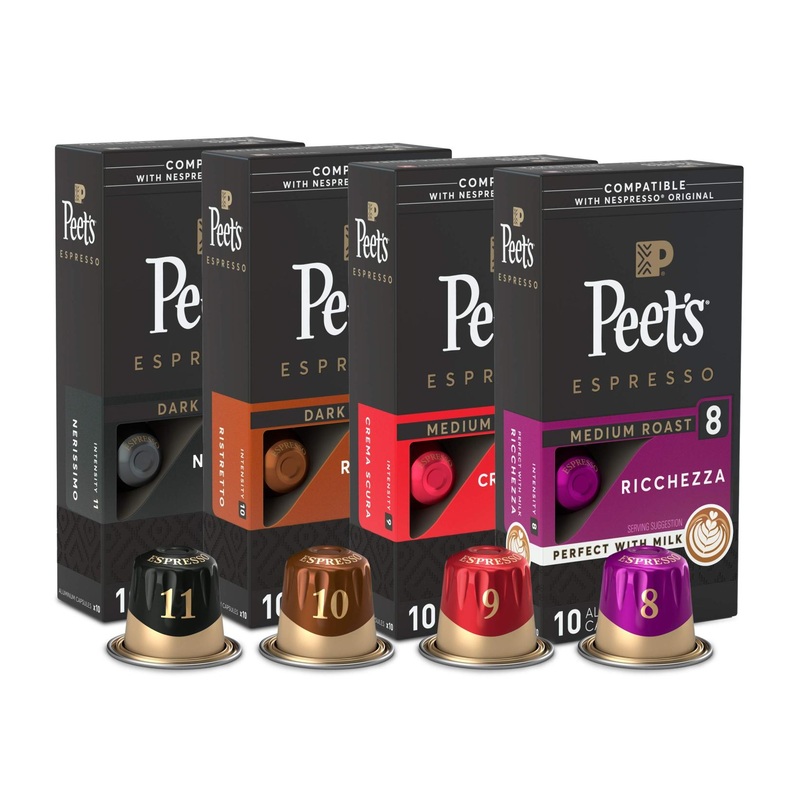 Peet’s Coffee Espresso Capsules Variety Pack – 40 Count Nespresso Compatible Pods