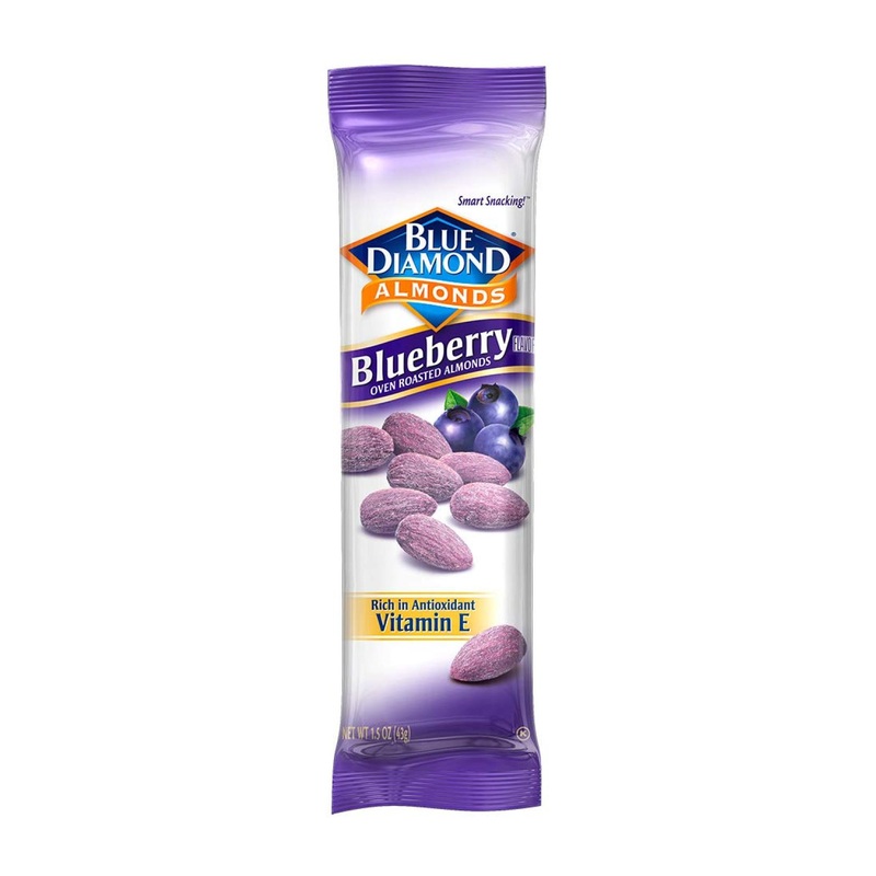 Blue Diamond Almonds Blueberry Flavored Snack Nuts – 1.5 oz Single Serve Bags (Pack of 12)