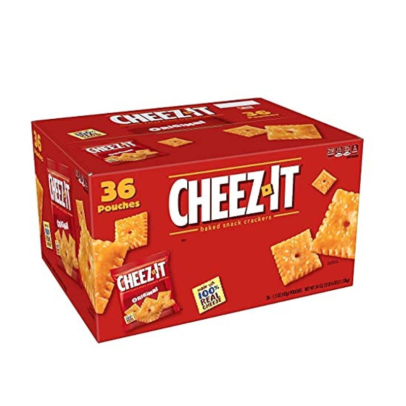 Cheez-It Original Cheese Crackers 1.5 oz Single Serve Bag (Pack of 36) – School Lunch Snack