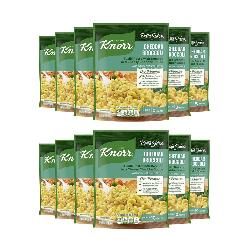 Delicious Knorr Cheddar Broccoli Pasta Sides – No Artificial Flavors or Preservatives – 4.3 oz (Pack of 12)