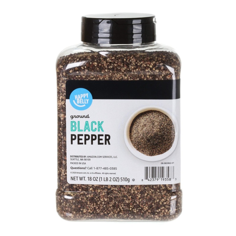 Happy Belly Black Pepper Coarse Ground 18 oz – Amazon Brand