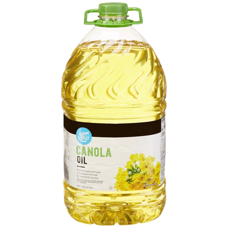 Happy Belly Canola Oil – 1 Gallon (128 Fl Oz) | High-Quality Cooking Oil by Amazon Brand