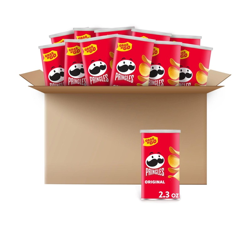 Pringles Potato Crisps Chips – Original Flavor 2.3 oz (Pack of 12) | Lunch & Office Snacks for Kids – Grab N’ Go Convenience