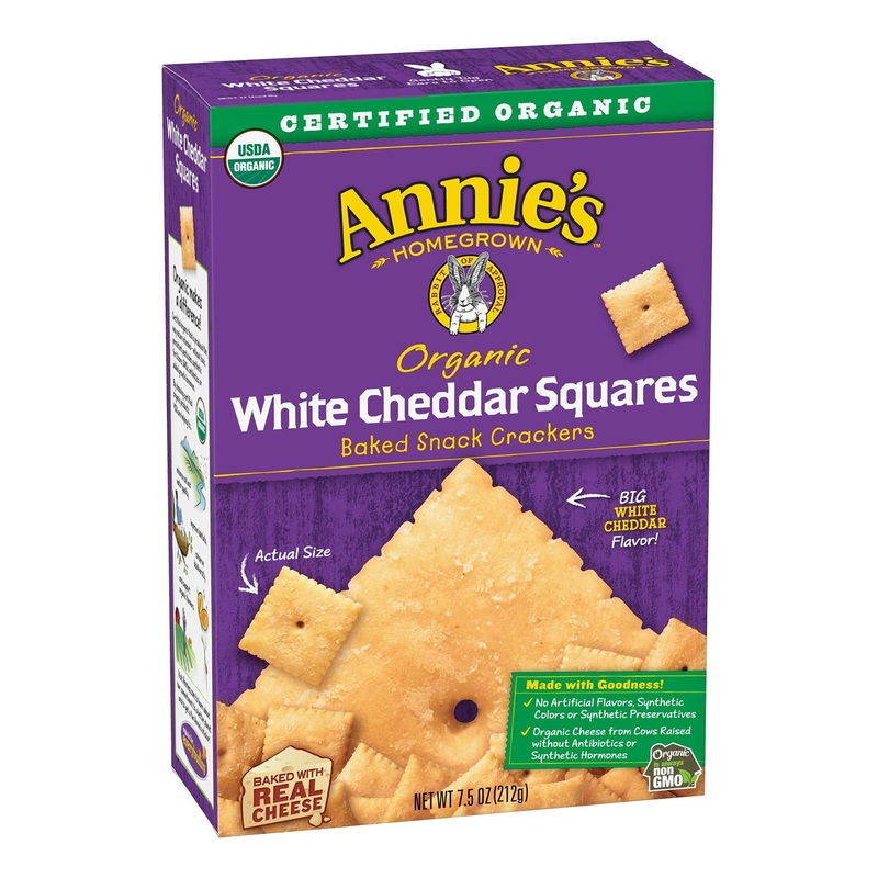 Annie’s Organic White Cheddar Squares 7.5 oz – Baked Snack Crackers