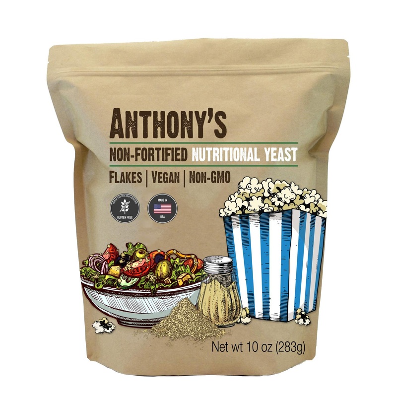 Anthony’s Premium Nutritional Yeast Flakes 10 oz – Non Fortified, Gluten Free, Non GMO