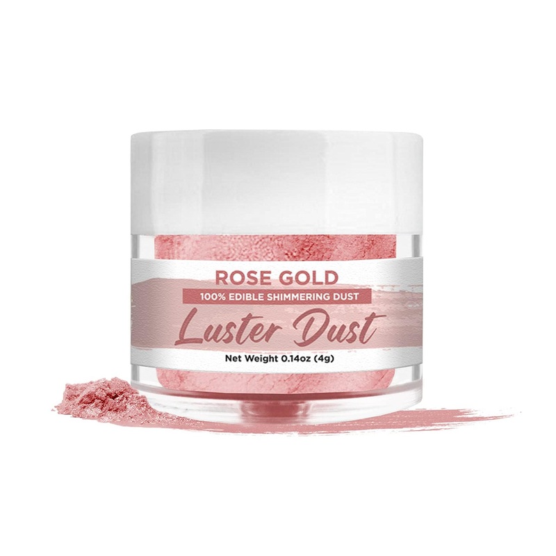 BAKELL Edible Luster Dust & Paint | Rose Gold LUSTER DUST Edible Powder | KOSHER Certified | Halal Certified Paint  Powder & Dust | 100% Edible & Food Grade| Cakes  Vegan Paint & Dust (Rose Gold)