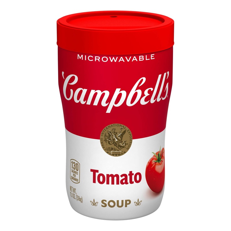 Campbell’s Sipping Soup Classic Tomato Soup 11.1oz Microwavable Cup, Case of 8