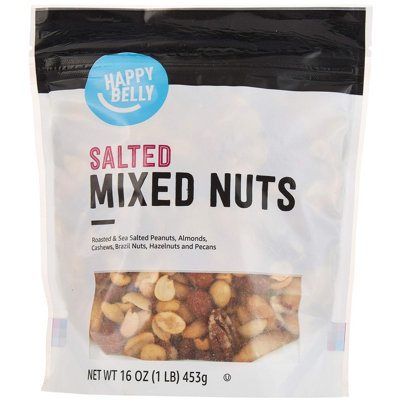 Happy Belly Salted Mixed Nuts with Peanuts 16 Ounce – Premium Quality Snack Mix – 1 Pound Pack – Amazon Brand