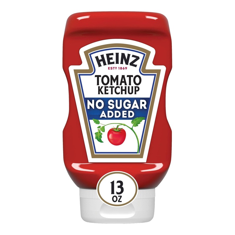 Heinz Tomato Ketchup No Sugar Added 13 oz Bottles (6 Pack)