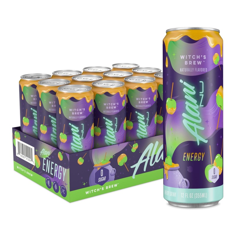 Alani Nu Sugar-Free Energy Drink  Pre-Workout Performance  Witch’s Brew  12 oz Cans (Pack of 12)