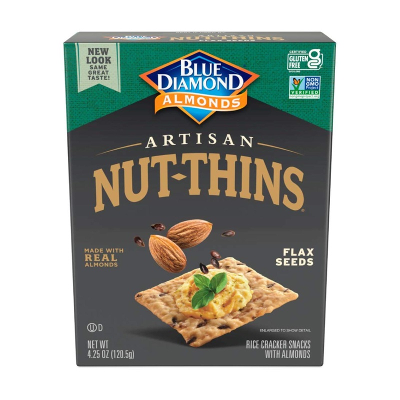 Blue Diamond Almond Artisan Nut Thins with Flax Seeds 4.25oz – Crunchy Cracker Crisps (1 Pack)