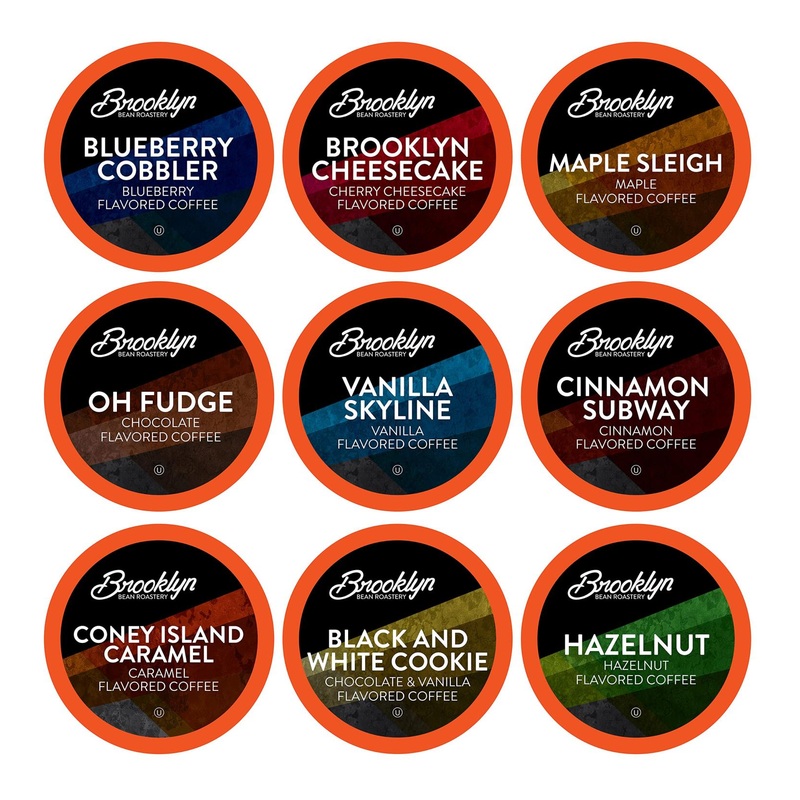 Brooklyn Beans Flavored Gourmet Coffee Pods Variety Pack – 40 Count – Compatible with 2.0 Keurig K Cup Brewers