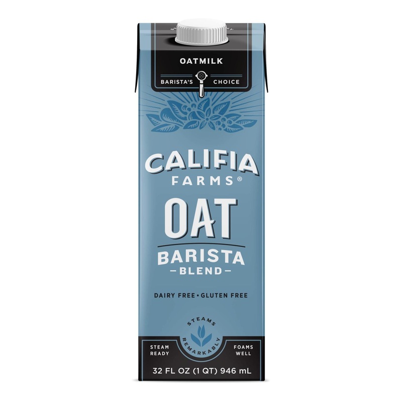 Califia Farms Oat Milk Original Barista Blend 32 Oz – Dairy Free Creamer, Vegan, Plant Based, Gluten-Free, Non-GMO