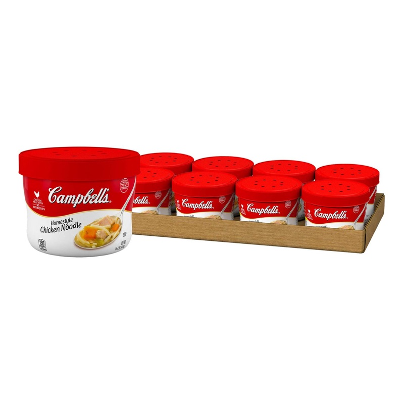 Campbell’s Homestyle Chicken Noodle Soup Microwavable Bowl – 15.4 oz (Pack of 8)