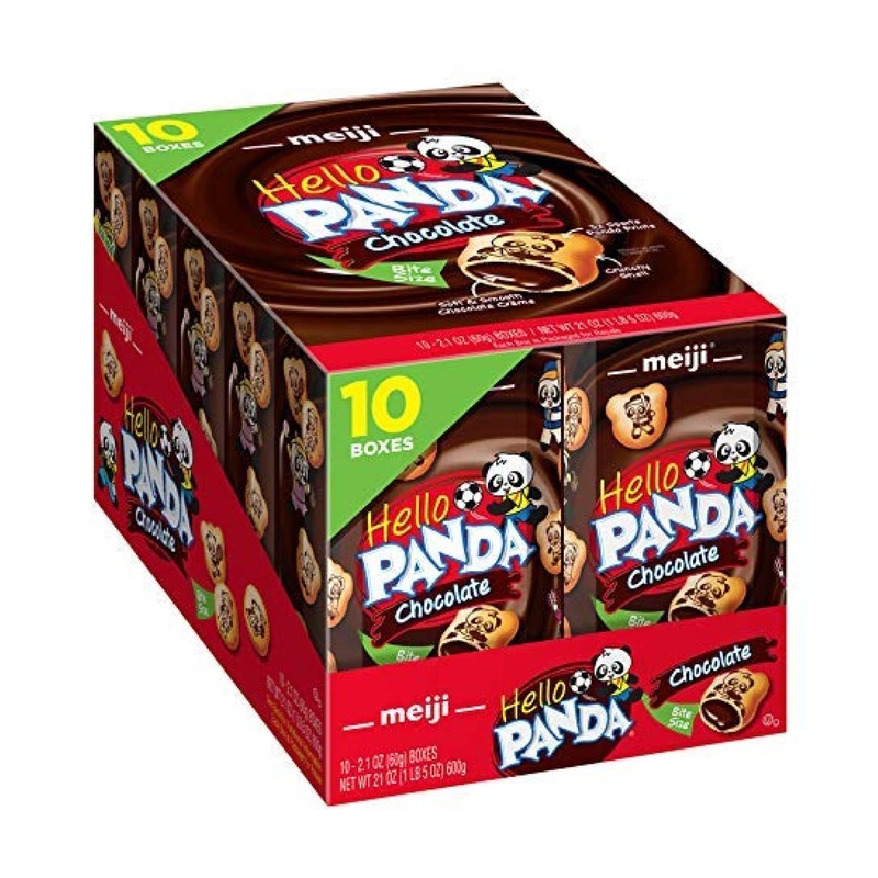 Meiji Hello Panda Chocolate Creme Filled Cookies – 2.1 oz (Pack of 10) – Fun Panda Sports Design