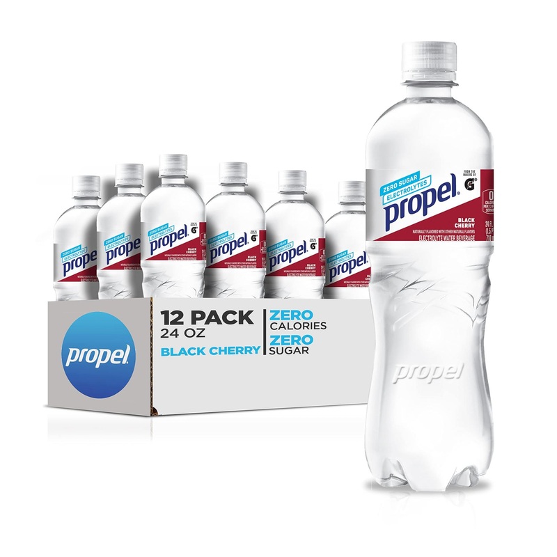 Propel Black Cherry Zero Calorie Water Beverage 24 Fl Oz (Pack of 12) | Electrolytes & Vitamins C&E Included