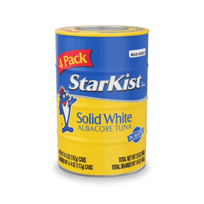 StarKist Solid White Albacore Tuna in Water 5 oz can (Pack of 4) – Premium Albacore Tuna in Water, 4-Pack