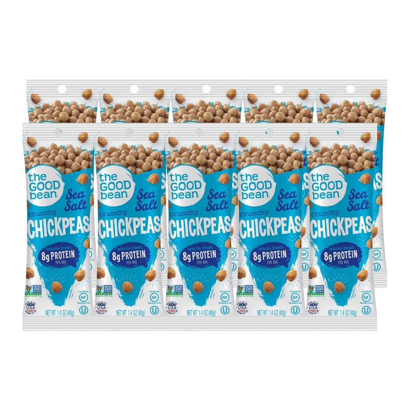 The Good Bean Chickpea Snacks Grab & Go Sea Salt 1.4oz 10-Pack