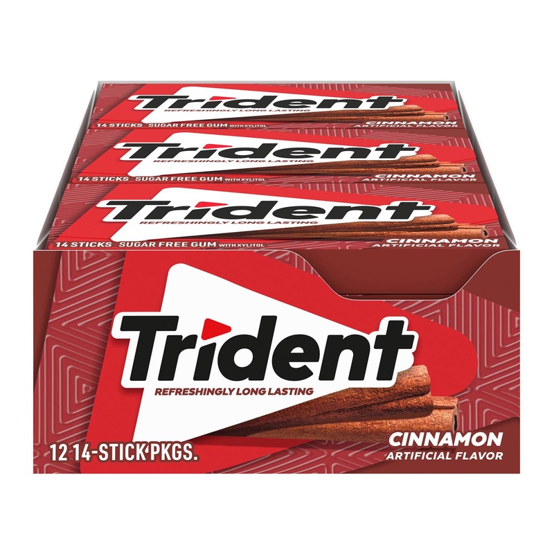 Trident Cinnamon Sugar Free Gum  14 Count (Pack of 12) (168 Total Pieces)