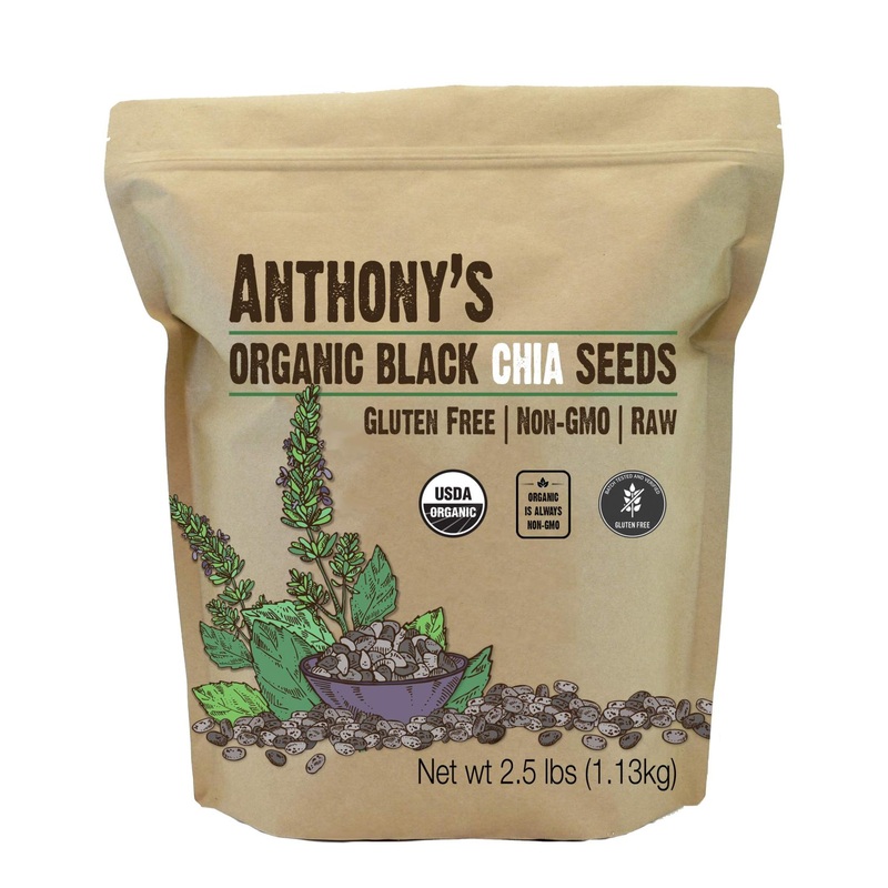 Anthony’s Organic Chia Seeds 2.5 lb – Gluten Free, Vegan, Raw, Keto Friendly