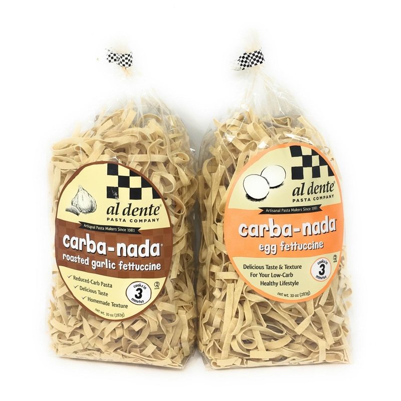 Carba-nada Reduced Carb Fettuccine Pasta Bundle – 10 oz Egg & Garlic Roasted Fettuccine (2 Pack)