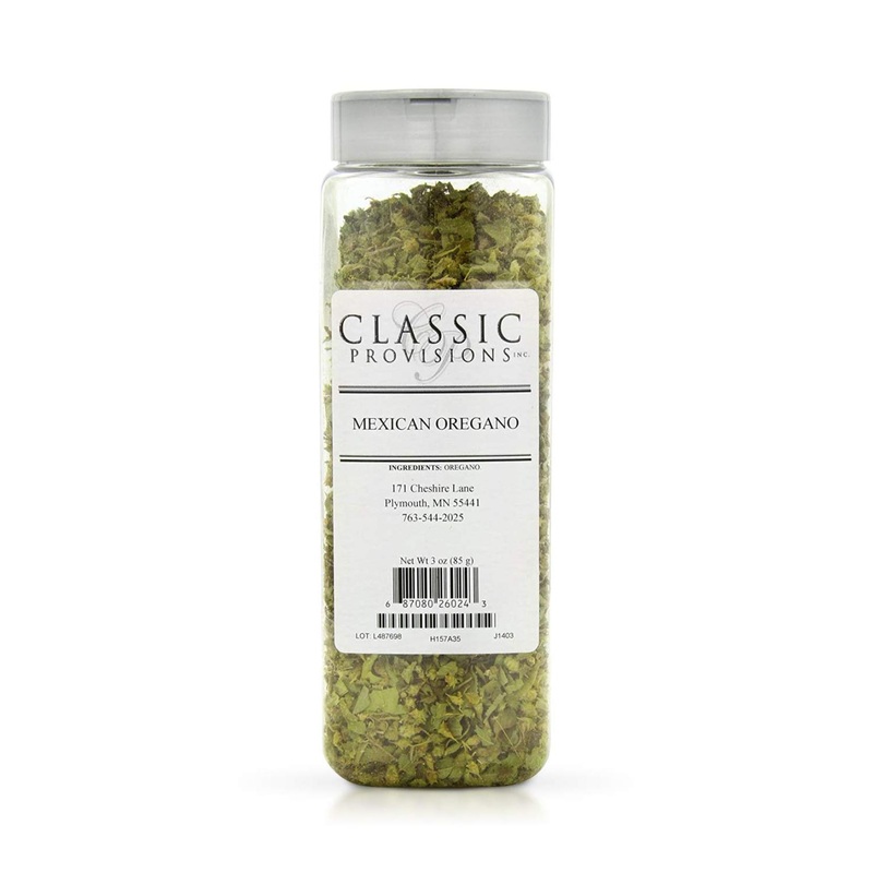 Classic Provisions Mexican Oregano Dried Whole Leaves 3oz Shaker – Rich Flavor for Snacks, Chicken, Salsa, Guacamole & More