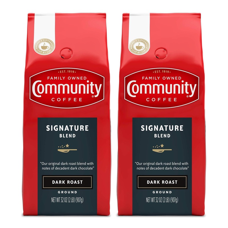 Community Coffee Signature Blend Dark Roast Ground Coffee 64oz (2lb Pack of 2)