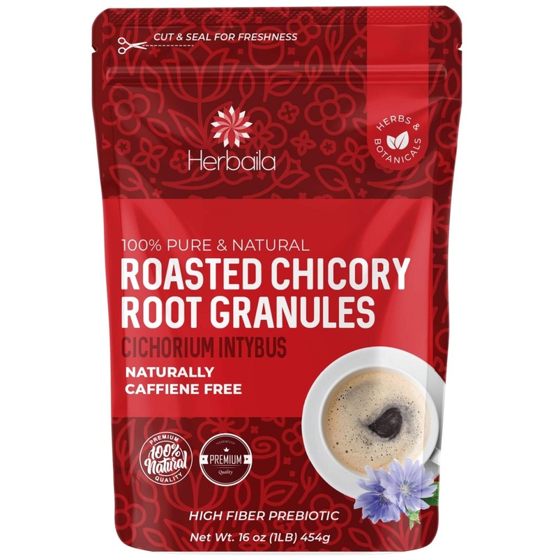 Roasted Chicory Root Granules 1lb – Caffeine Free Coffee Substitute, Keto-Friendly, Kosher – Rich in Inulin Prebiotic Dietary Fiber, Natural Tea Alternative