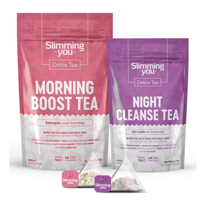 14 Day Detox Tea Bundle for Body Cleanse & Metabolism Boost – Morning Boost & Night Cleanse Tea