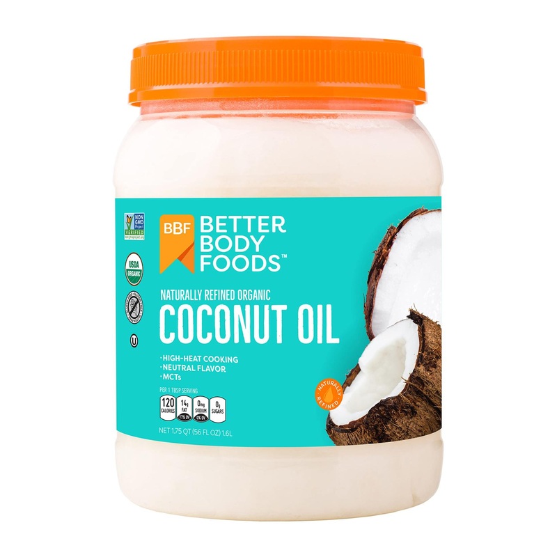 BetterBody Foods Organic Coconut Oil – Refined, Neutral Flavor, Non-GMO Cooking Oil 56 oz