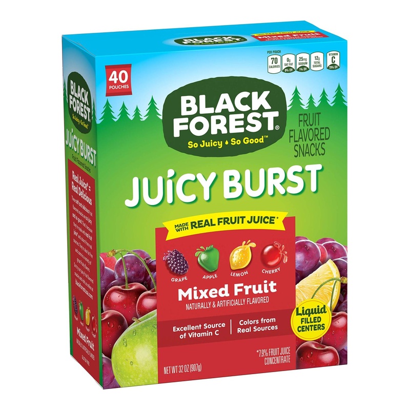 Black Forest Snacks Juicy Bursts Mixed Fruit 0.8oz x 40 Count – 32oz Bag