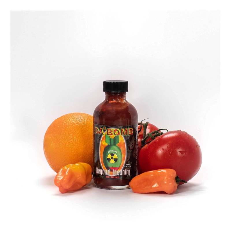Da Bomb Beyond Insanity Hot Sauce | 4oz Bottle | Habanero & Chipotle Peppers | Original, Gluten-Free, Keto | Made in USA